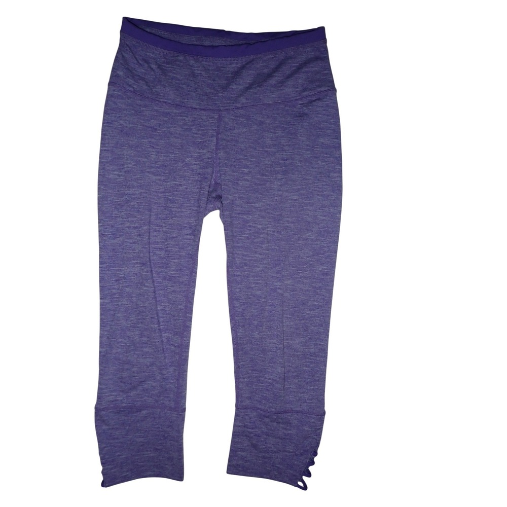 Prana Womens Purple Space Dye Cropped Yoga Leggings Size M Gorpcore Athleisure